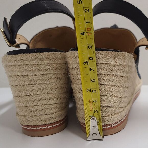 Talbots Saylor Bow Blue Denim Espadrille Wedge Sandals 10½ - Picture 11 of 12